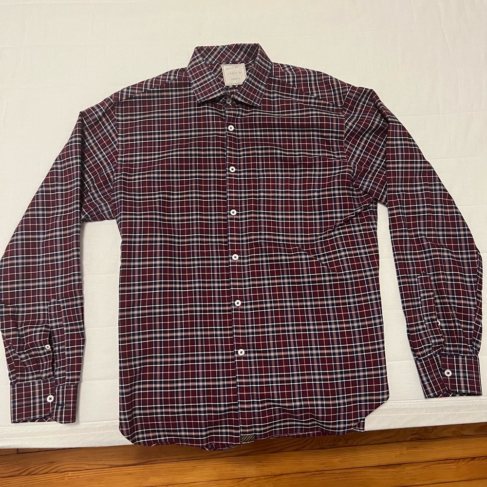 Billy Reid purple button up Large (L)